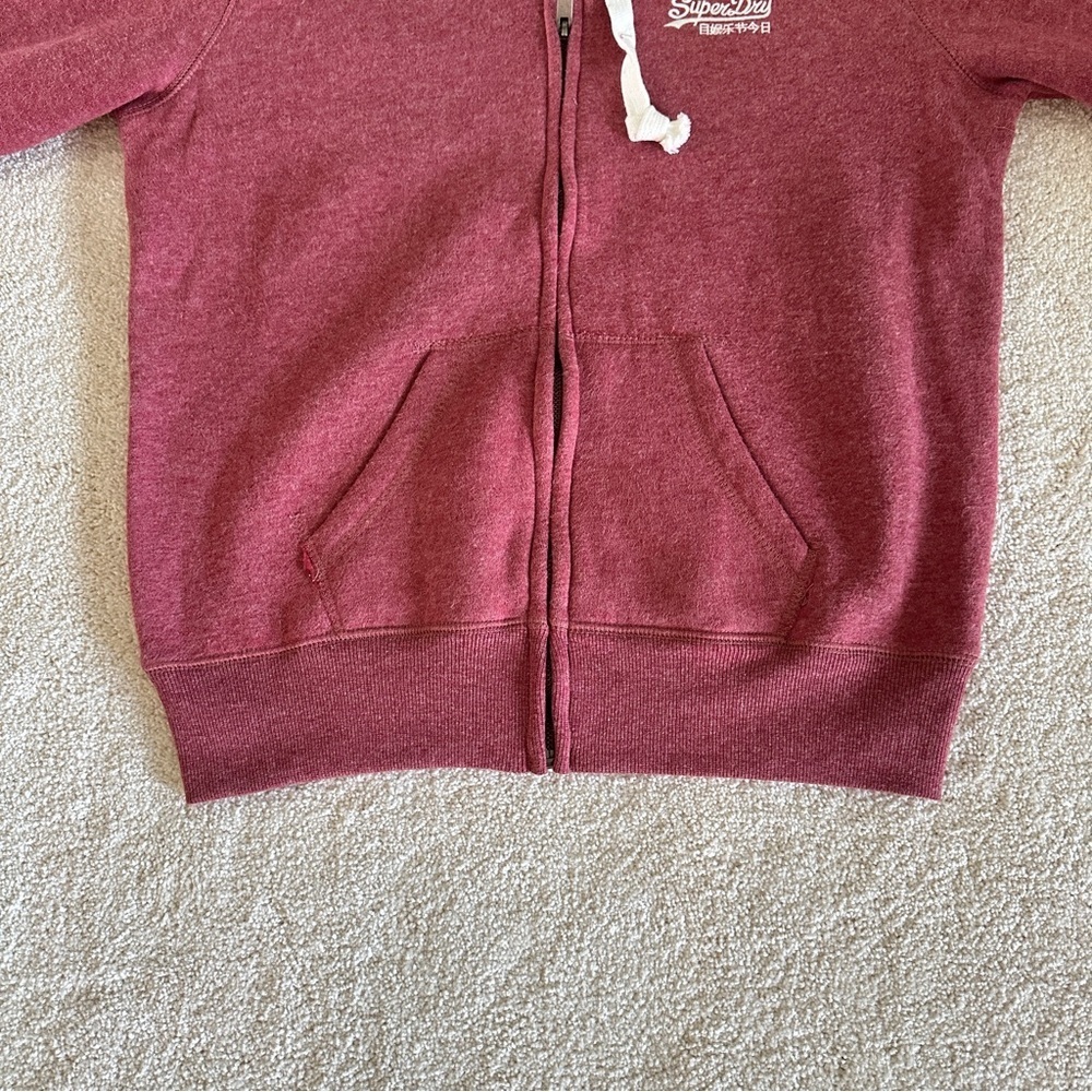 SuperDry Women’s Full Zipper Jacket Hoodie in Reddish Pink Color Sz S to M - Picture 2 of 11